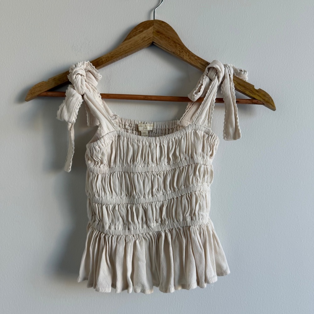 Chelsea and Violet Girls‎ Ruched Tie Strap Tank Size 4